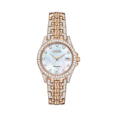Ladies eco-drive crystal bracelet watch ew1228-53d